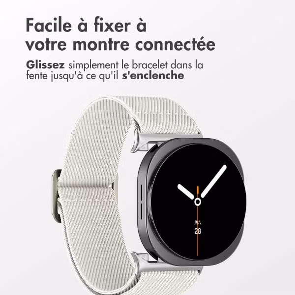 imoshion Bracelet en nylon élastique Samsung Galaxy Watch 8 (Classic) - 40 / 44 / 46mm - Beige