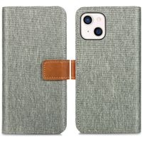 imoshion Étui de téléphone portefeuille Luxe Canvas iPhone 13 - Gris