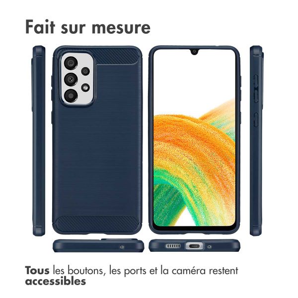 imoshion Coque Brushed Samsung Galaxy A33 - Bleu foncé