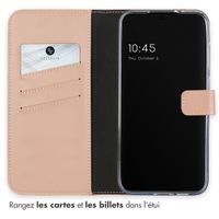 Selencia Étui portefeuille en cuir véritable Samsung Galaxy S24 FE - Dusty Pink