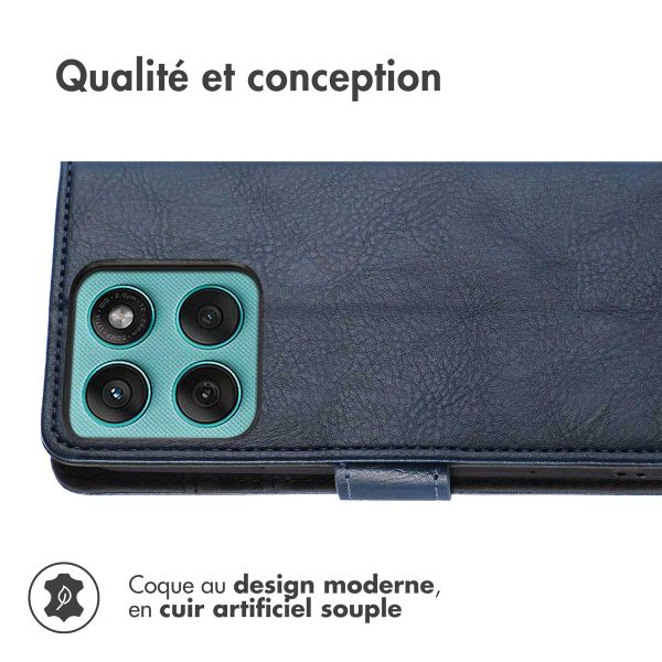 imoshion Étui de téléphone portefeuille Motorola Edge 60 Pro - Bleu foncé