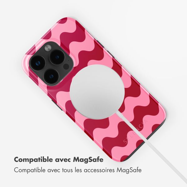 Selencia Coque arrière Vivid Tough avec MagSafe iPhone 15 Pro Max - Wave Vibes Lipstick