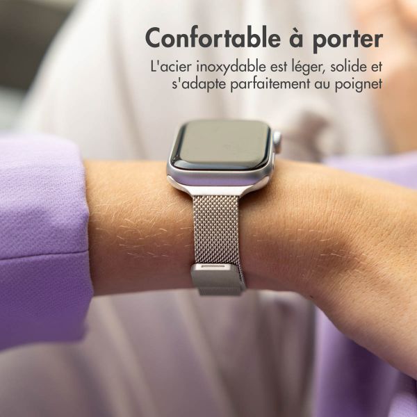 imoshion Bracelet slim Milanese Apple Watch Series 1 t/m 9 / SE (38/40/41 mm) | Series 10 / 11 (42 mm) - Starlight