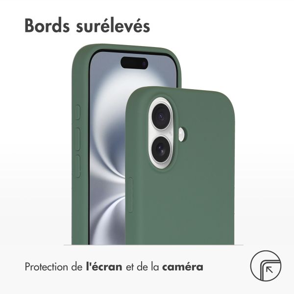 Accezz Coque Liquid Silicone avec MagSafe iPhone 16 - Vert foncé