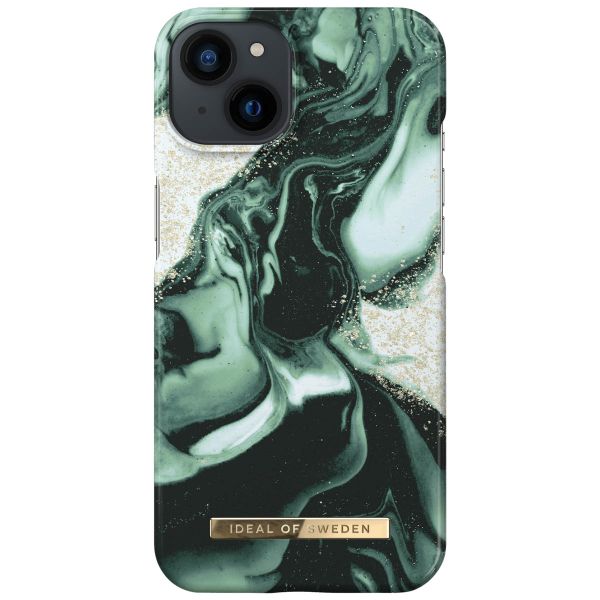 iDeal of Sweden Coque Fashion iPhone 13 - Golden Olive Marble