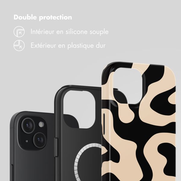 Selencia Coque arrière Vivid avec MagSafe Apple iPhone 15 - Art Wave Black