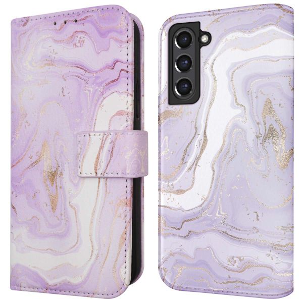 imoshion Étui de téléphone portefeuille Design Samsung Galaxy S21 FE - Purple Marble