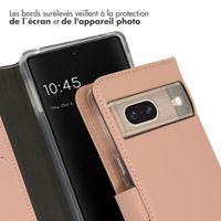 Selencia Étui de téléphone portefeuille en cuir véritable Google Pixel 7 - Dusty Pink