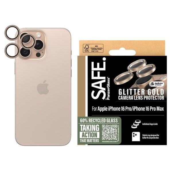 SAFE by PanzerGlass Protection Caméra Apple iPhone 16 Pro / 16 Pro Max - Glitter Gold