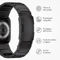 Accezz Bracelet en acier Titane mat Apple Watch | 38/40/41/42 mm - Noir