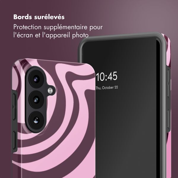 Selencia Coque arrière Vivid Samsung Galaxy S26 - Wavy Swirl Pink Plum