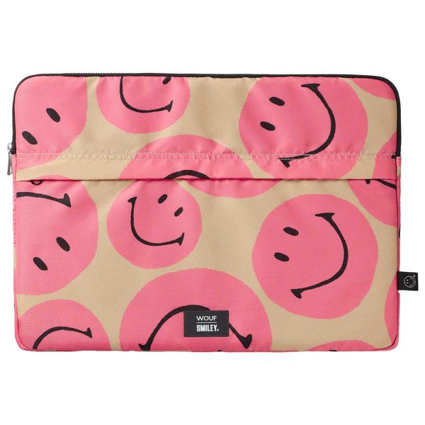 Wouf Smiley Pochette ordinateur 15-16 pouces - Rose