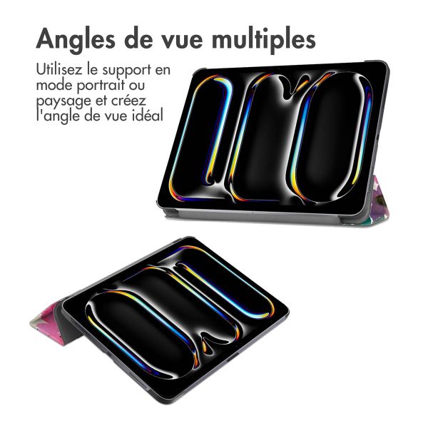 imoshion Coque tablette Design Trifold Apple iPad Pro 13 (2024) M4 - Floral Water Color