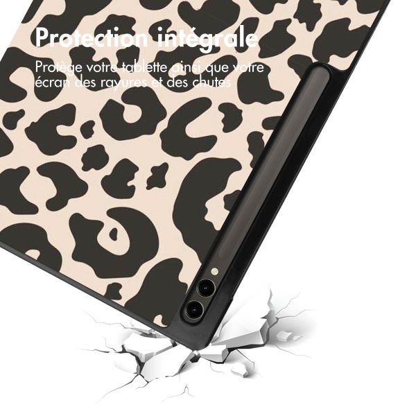 imoshion Coque tablette Design Trifold Samsung Galaxy Tab S10 Ultra / Tab S9 Ultra - Leopard