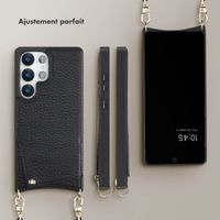 Selencia Coque arrière avec cordon et porte-cartes Nova Samsung Galaxy S25 Ultra - Noir