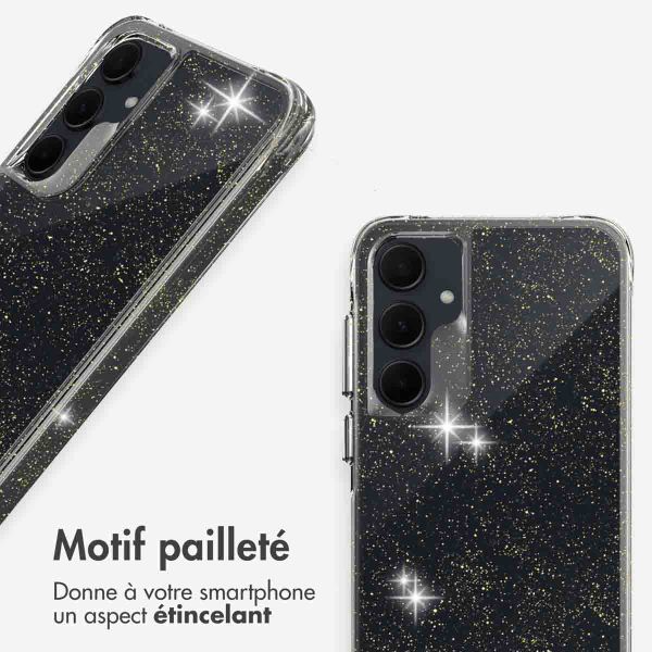 imoshion Coque arrière transparente Pailletée Samsung Galaxy A35 - Doré