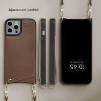 Selencia Coque de télephone Nova avec cordon et porte-cartes Apple iPhone 15 Pro - Mocha Brown
