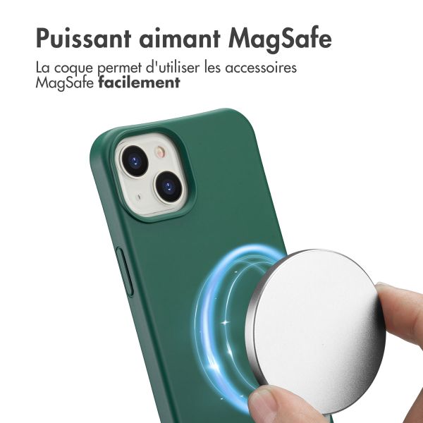 imoshion Coque arrière Color avec cordon amovible et MagSafe Apple iPhone 14 - Vert foncé