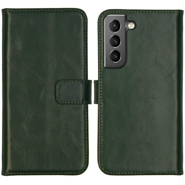 Selencia Étui de téléphone portefeuille en cuir véritable Samsung Galaxy S22 - Vert