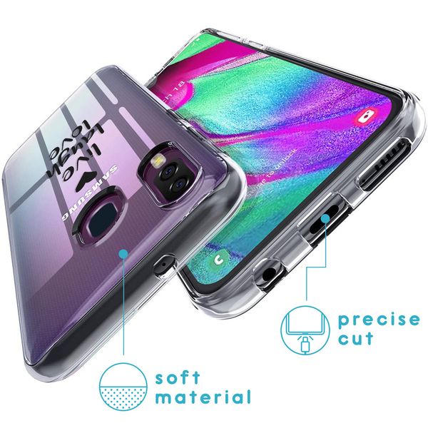 imoshion Coque Design Samsung Galaxy A40 - Live Laugh Love - Noir