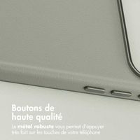Accezz Coque arrière en cuir avec MagSafe Apple iPhone 17 Pro - Light Grey
