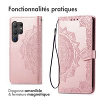 imoshion Etui de téléphone portefeuille Mandala Samsung Galaxy S24 Ultra - Rose Dorée