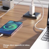 Accezz Chargeur GaN Ultra Slim - 2x USB-C - 65 W - Blanc