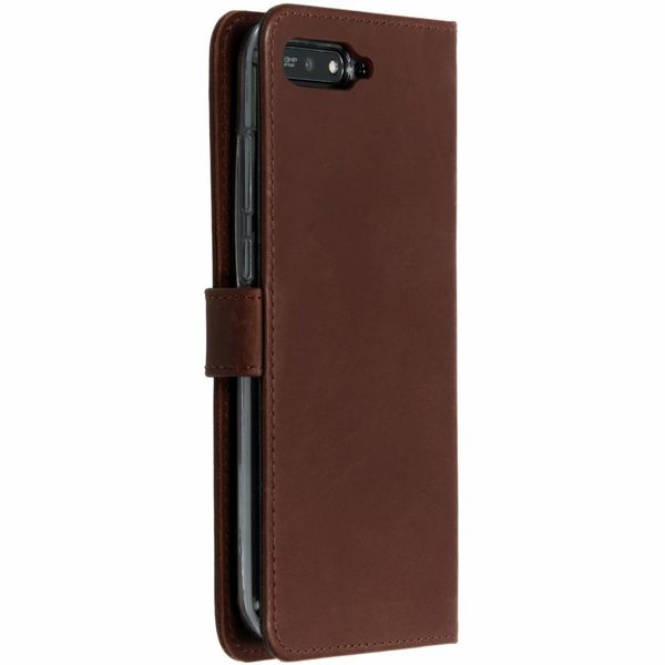 Selencia Étui de téléphone portefeuille en cuir véritable Huawei Y6 (2018) - Brun
