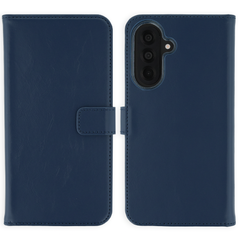 Selencia Étui portefeuille en cuir véritable Samsung Galaxy A37 (5G) - Bleu foncé