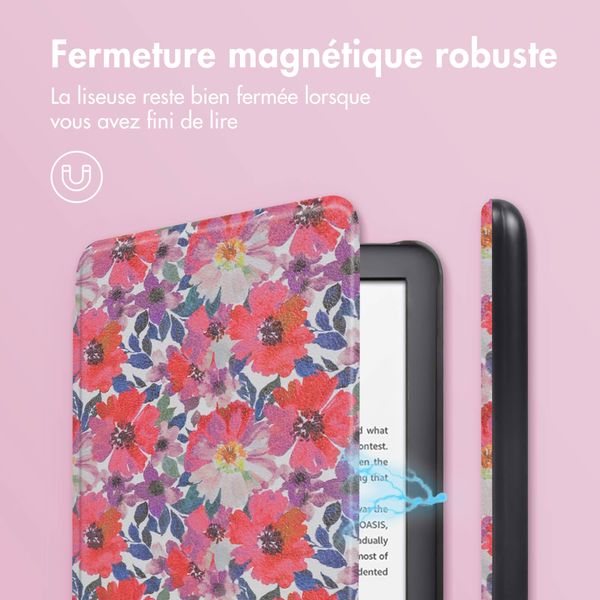 imoshion Design Slim Hard Sleepcover Amazon Kindle (2024) / Amazon Kindle (2022) 11th gen - Flower Watercolor