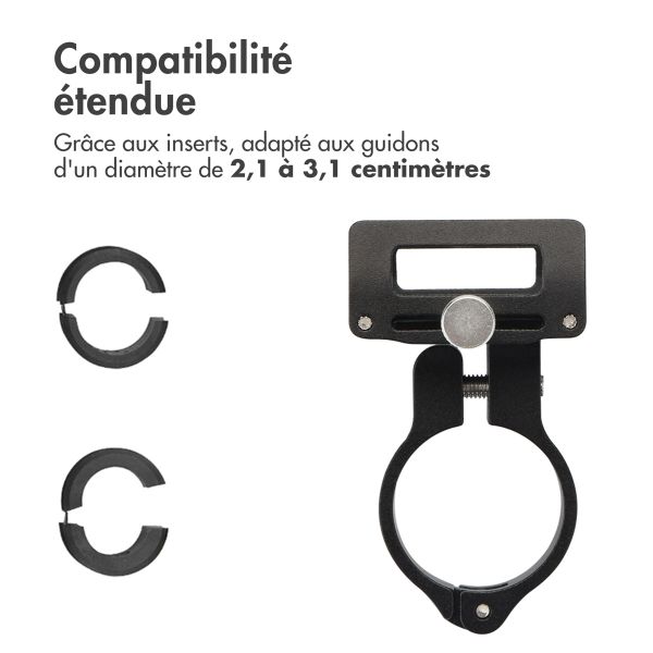 imoshion Support de téléphone pour vélo et moto - Mini - Aluminium - Léger - Ajustable - Noir