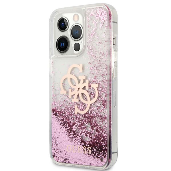 Guess Coque 4G Logo Liquid Glitter iPhone 13 Pro - Pink