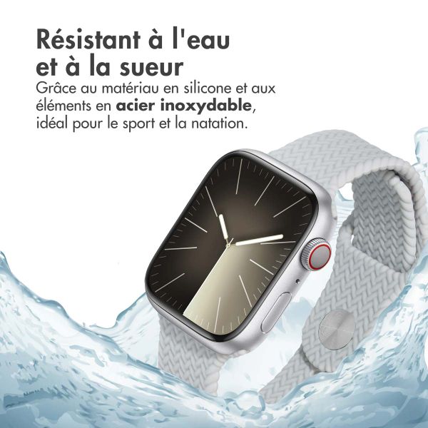 imoshion Bracelet tressé en silicone Apple Watch Series 1 t/m 11 / SE / Ultra (44/45/46/49 mm) - Gris
