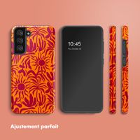 Selencia Coque arrière Vivid Samsung Galaxy S21 FE - Tropical Vibes Apricot