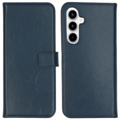 Selencia Étui portefeuille en cuir véritable Samsung Galaxy A55 - Bleu foncé