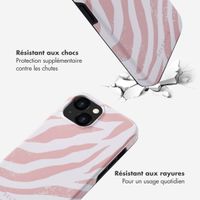 Selencia Coque arrière Vivid Tough iPhone 15  - Colorful Zebra Old Pink