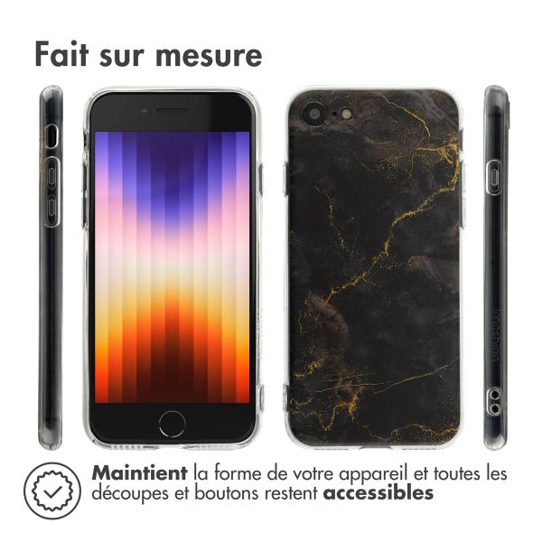 imoshion Coque Design Apple iPhone SE (2022 / 2020) / 8 / 7 - Black Marble