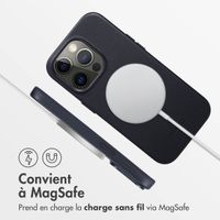 Accezz Coque arrière en cuir avec MagSafe iPhone 14 Pro - Onyx Black