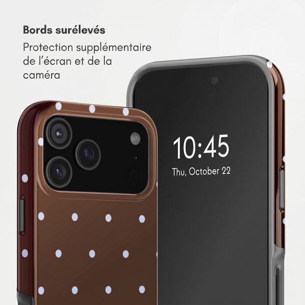 Selencia Coque arrière Vivid avec MagSafe Apple iPhone 17 Pro Max - Happy Dots Chocolate