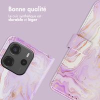 imoshion Étui de télephone portefeuille Design Xiaomi Redmi Note 14 (4G) - Purple Marble