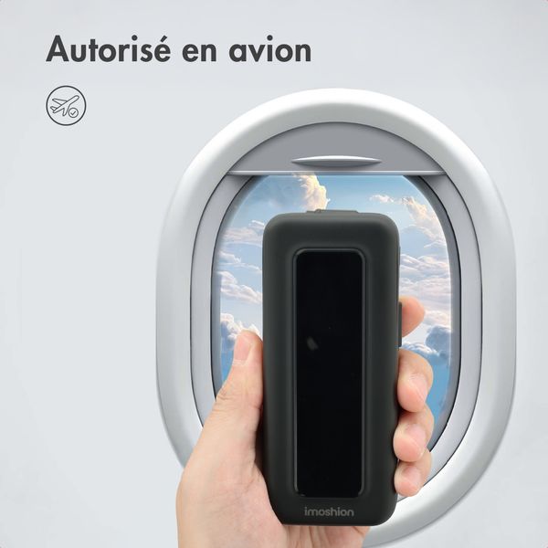 imoshion Batterie externe avec câble rétractable 10 000 mAh - Power Delivery - USB-C + Lightning - Noir