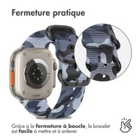 imoshion Bracelet en nylon Apple Watch Series 1-10 / SE / Ultra (2) - 42/44/45/46/49 mm - Gris foncé