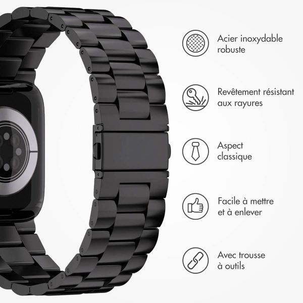 imoshion Bracelet en acier Apple Watch Series 1 á 11 / SE / Ultra (44/45/46/49 mm) - Noir