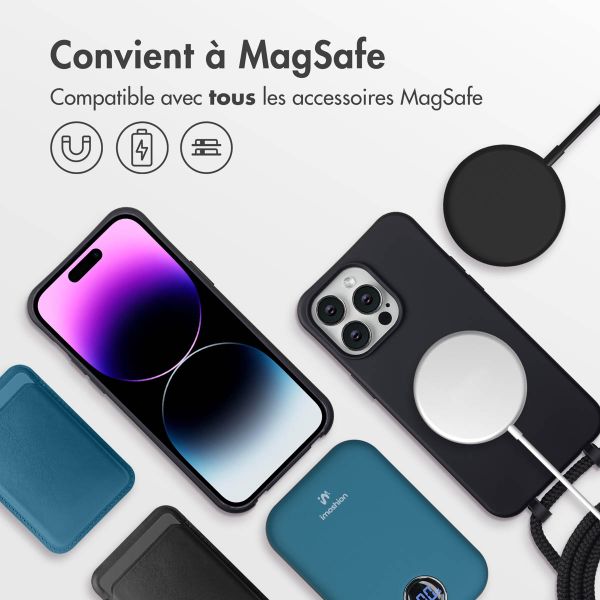 imoshion Coque arrière Color avec cordon amovible et MagSafe Apple iPhone 14 Pro Max - Noir