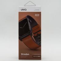 Uniq Bracelet Straden étanche en cuir Apple Watch Series 1 t/m 11 / SE / Ultra (44/45/46/49 mm) - Toffee