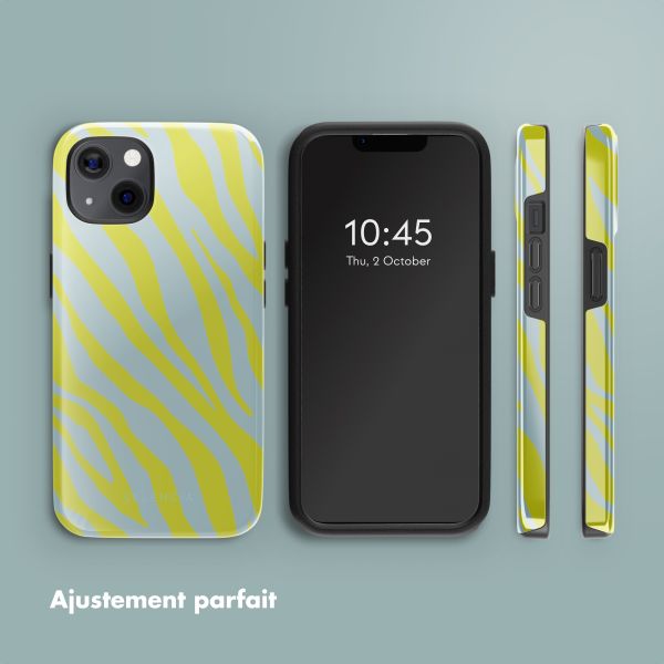 Selencia Coque arrière Vivid avec MagSafe Apple iPhone 13 - Zebra Winter Sky Titanium Yellow