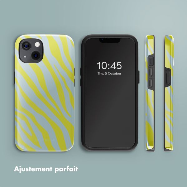 Selencia Coque arrière Vivid Tough avec MagSafe iPhone 13 - Zebra Winter Sky Titanium Yellow