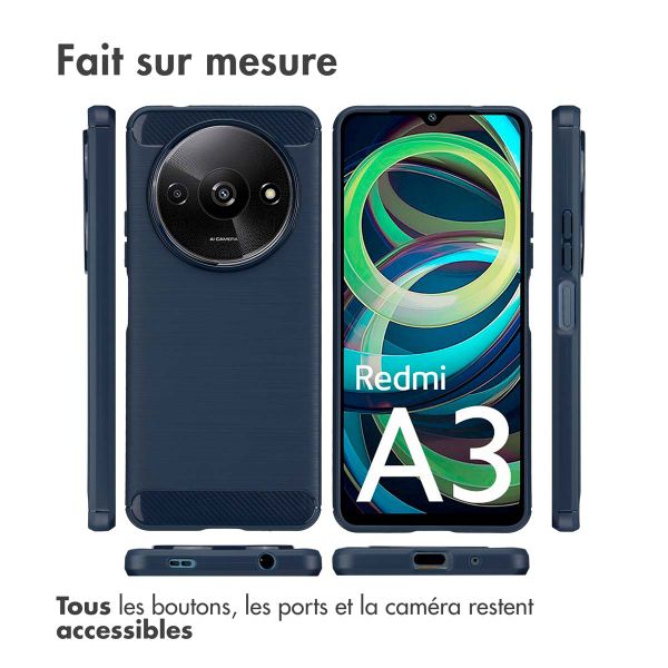 imoshion Coque Brushed Xiaomi Redmi A3 - Bleu foncé