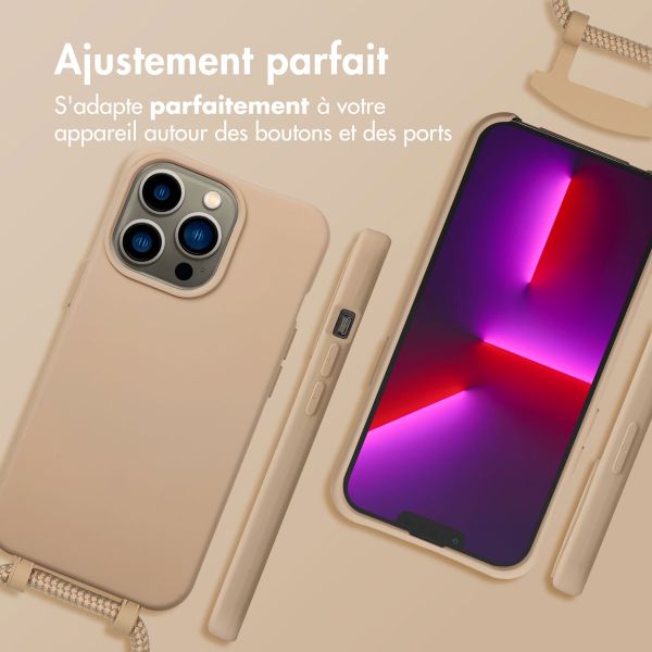 imoshion Coque arrière Color avec cordon amovible et MagSafe Apple iPhone 13 Pro - Nude