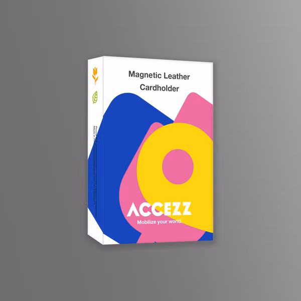 Accezz Portefeuille en cuir magnétique avec support - Compatible avec Apple Find My - Light Grey